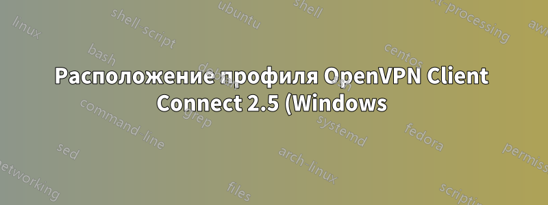 Расположение профиля OpenVPN Client Connect 2.5 (Windows)