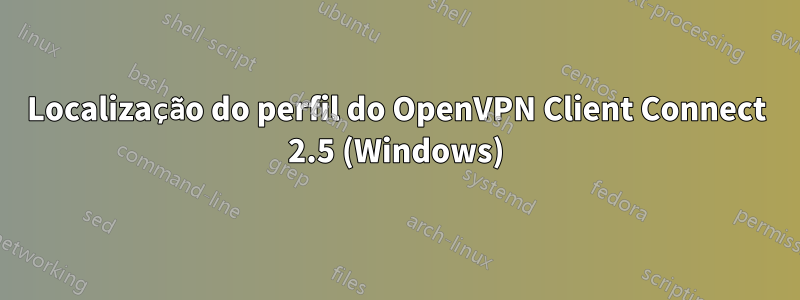 Localização do perfil do OpenVPN Client Connect 2.5 (Windows)