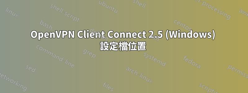 OpenVPN Client Connect 2.5 (Windows) 設定檔位置