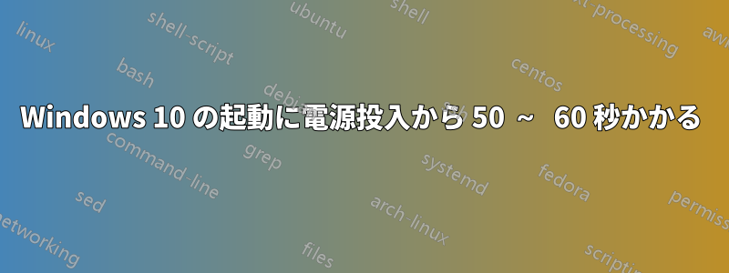Windows 10 の起動に電源投入から 50 ～ 60 秒かかる