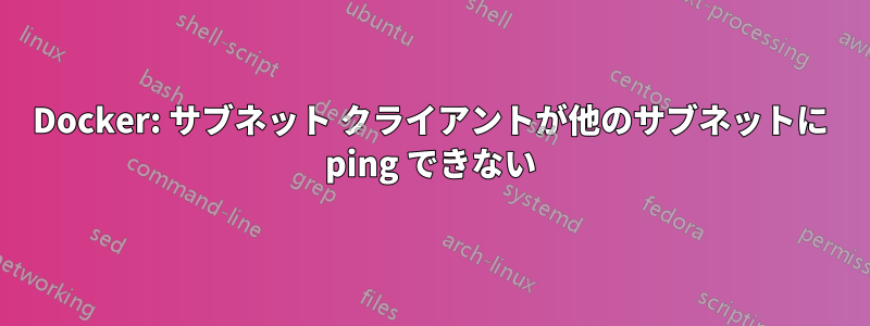 Docker: サブネット クライアントが他のサブネットに ping できない