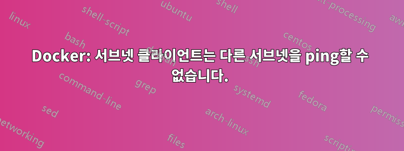 Docker: 서브넷 클라이언트는 다른 서브넷을 ping할 수 없습니다.