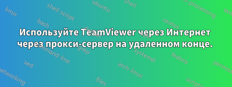 Используйте TeamViewer через Интернет через прокси-сервер на удаленном конце.