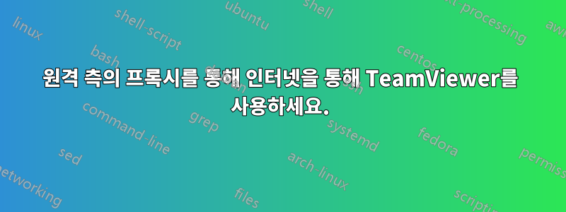 원격 측의 프록시를 통해 인터넷을 통해 TeamViewer를 사용하세요.