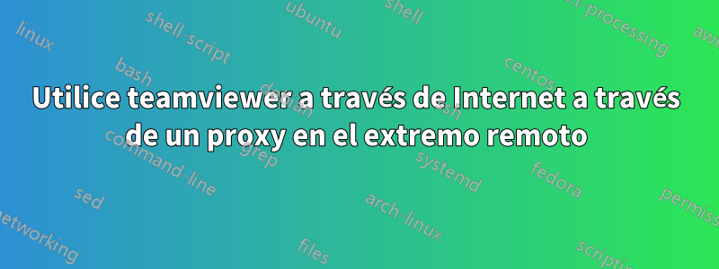 Utilice teamviewer a través de Internet a través de un proxy en el extremo remoto