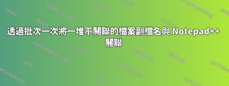 透過批次一次將一堆不關聯的檔案副檔名與 Notepad++ 關聯