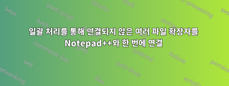 일괄 처리를 통해 연결되지 않은 여러 파일 확장자를 Notepad++와 한 번에 연결