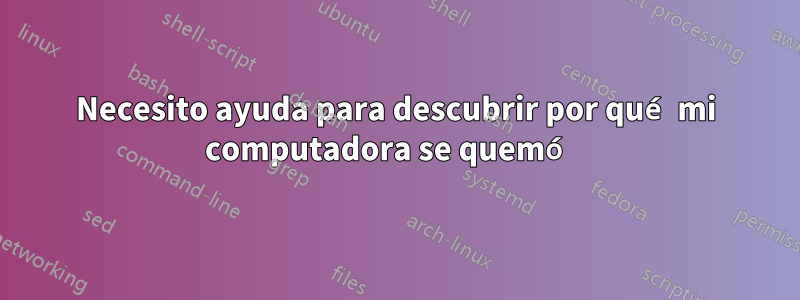 Necesito ayuda para descubrir por qué mi computadora se quemó 