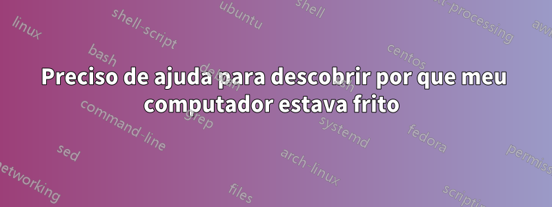 Preciso de ajuda para descobrir por que meu computador estava frito 