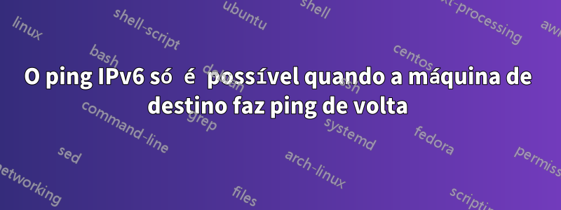 O ping IPv6 só é possível quando a máquina de destino faz ping de volta