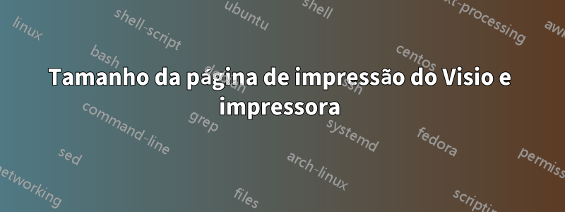 Tamanho da página de impressão do Visio e impressora