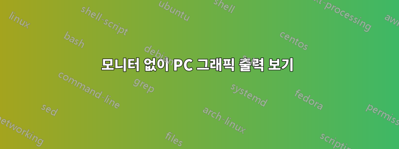 모니터 없이 PC 그래픽 출력 보기