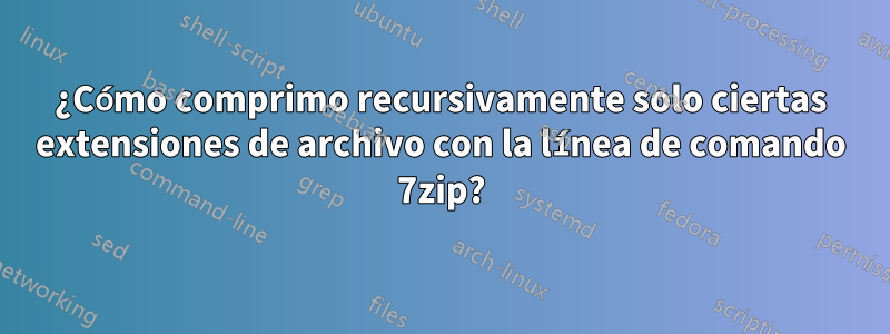 ¿Cómo comprimo recursivamente solo ciertas extensiones de archivo con la línea de comando 7zip?