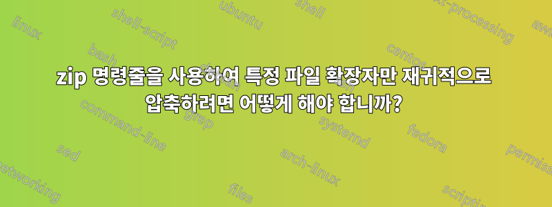 7zip 명령줄을 사용하여 특정 파일 확장자만 재귀적으로 압축하려면 어떻게 해야 합니까?