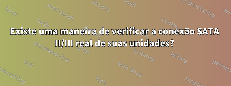 Existe uma maneira de verificar a conexão SATA II/III real de suas unidades?