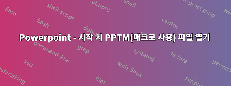 Powerpoint - 시작 시 PPTM(매크로 사용) 파일 열기