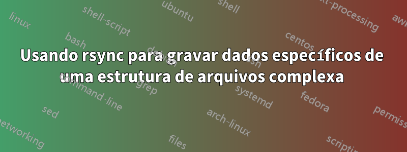 Usando rsync para gravar dados específicos de uma estrutura de arquivos complexa