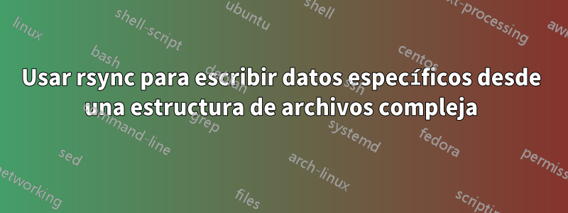 Usar rsync para escribir datos específicos desde una estructura de archivos compleja