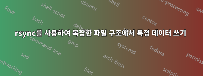 rsync를 사용하여 복잡한 파일 구조에서 특정 데이터 쓰기