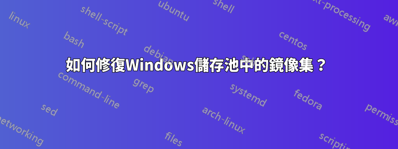 如何修復Windows儲存池中的鏡像集？