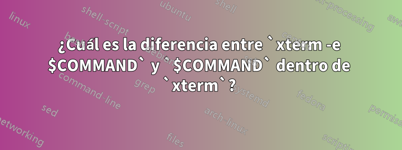 ¿Cuál es la diferencia entre `xterm -e $COMMAND` y `$COMMAND` dentro de `xterm`?