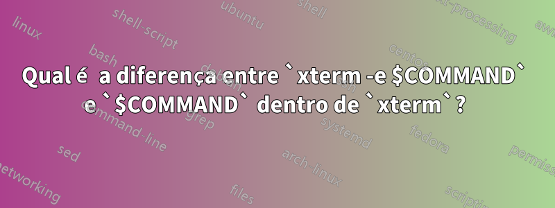 Qual é a diferença entre `xterm -e $COMMAND` e `$COMMAND` dentro de `xterm`?