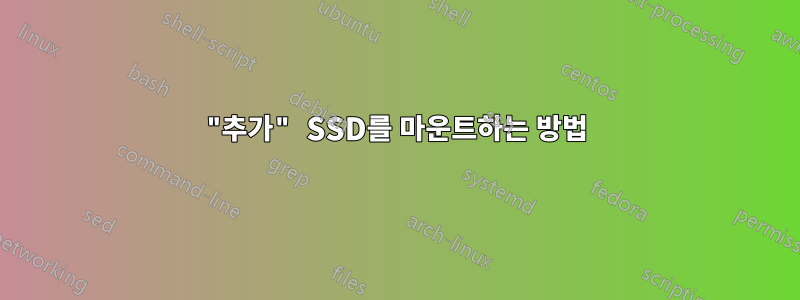 "추가" SSD를 마운트하는 방법