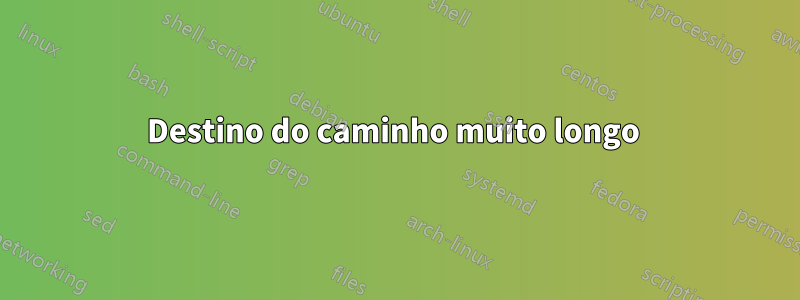 Destino do caminho muito longo 