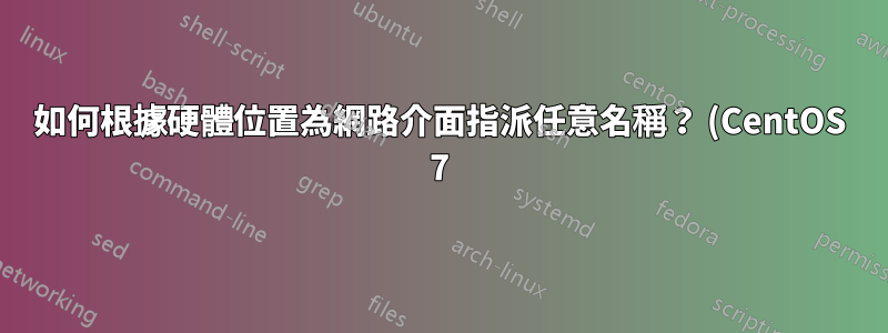 如何根據硬體位置為網路介面指派任意名稱? (CentOS 7)