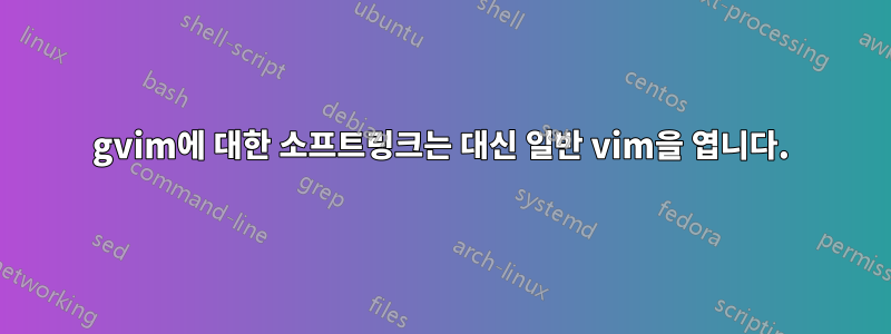 gvim에 대한 소프트링크는 대신 일반 vim을 엽니다.