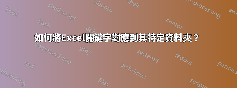 如何將Excel關鍵字對應到其特定資料夾？