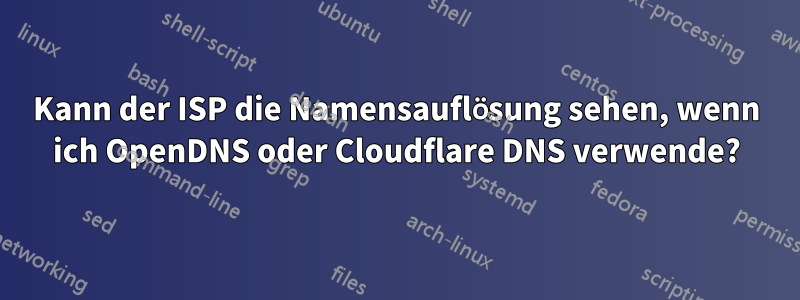 Kann der ISP die Namensauflösung sehen, wenn ich OpenDNS oder Cloudflare DNS verwende?