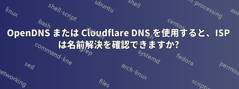 OpenDNS または Cloudflare DNS を使用すると、ISP は名前解決を確認できますか?