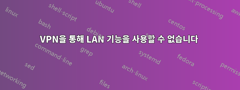 VPN을 통해 LAN 기능을 사용할 수 없습니다