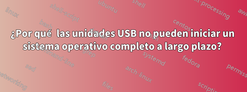 ¿Por qué las unidades USB no pueden iniciar un sistema operativo completo a largo plazo?