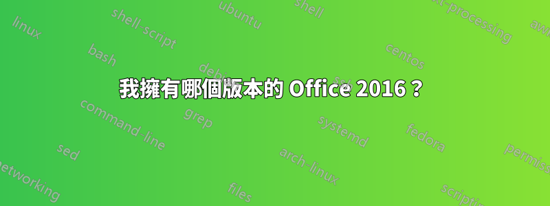 我擁有哪個版本的 Office 2016？