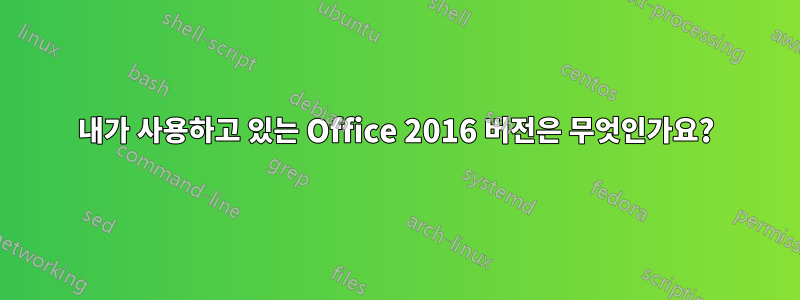 내가 사용하고 있는 Office 2016 버전은 무엇인가요?