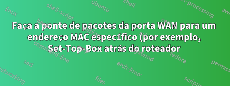 Faça a ponte de pacotes da porta WAN para um endereço MAC específico (por exemplo, Set-Top-Box atrás do roteador)