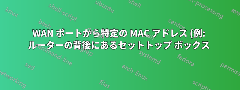 WAN ポートから特定の MAC アドレス (例: ルーターの背後にあるセットトップ ボックス) にパケットをブリッジします。