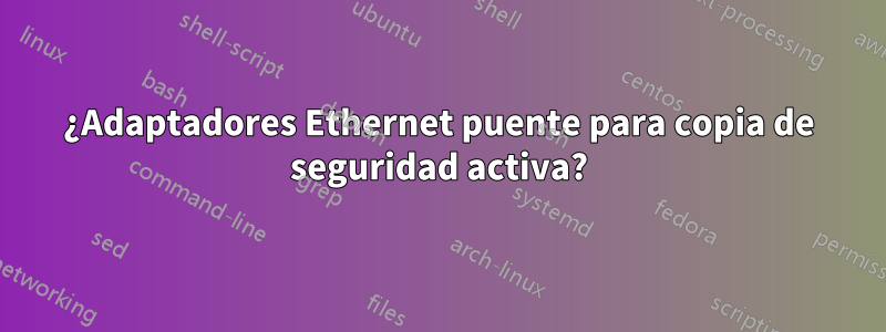 ¿Adaptadores Ethernet puente para copia de seguridad activa?