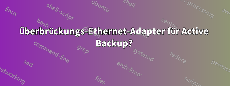 Überbrückungs-Ethernet-Adapter für Active Backup?