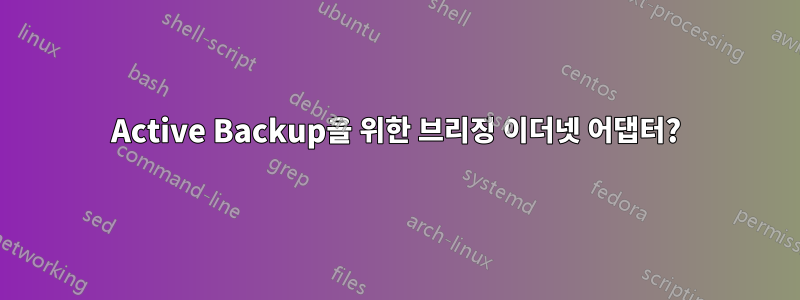 Active Backup을 위한 브리징 이더넷 어댑터?