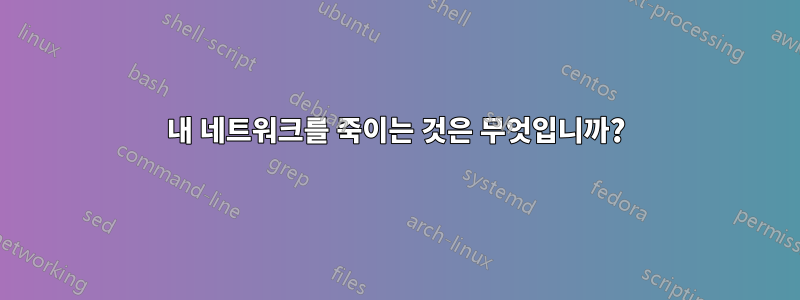 내 네트워크를 죽이는 것은 무엇입니까?