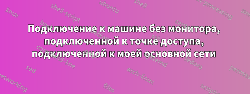 Подключение к машине без монитора, подключенной к точке доступа, подключенной к моей основной сети