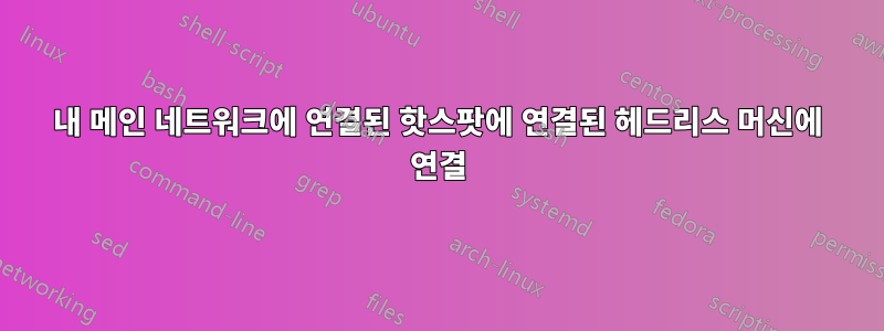 내 메인 네트워크에 연결된 핫스팟에 연결된 헤드리스 머신에 연결