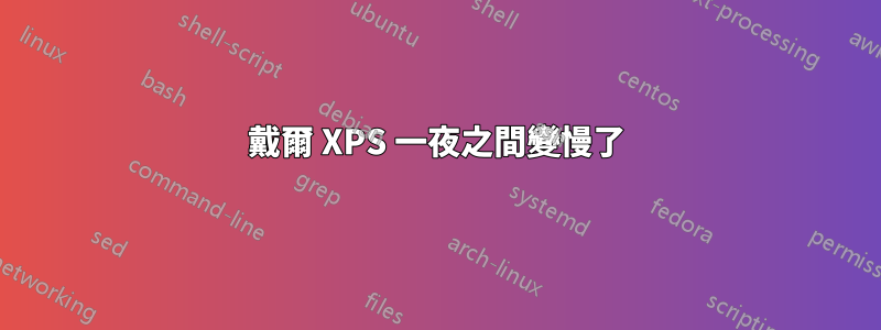 戴爾 XPS 一夜之間變慢了