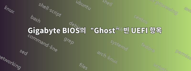 Gigabyte BIOS의 "Ghost" 빈 UEFI 항목