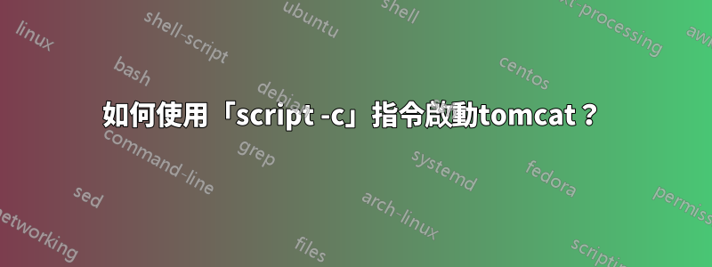 如何使用「script -c」指令啟動tomcat？