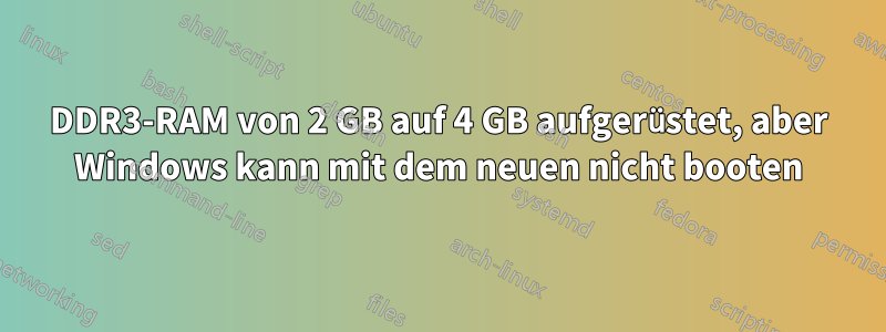 DDR3-RAM von 2 GB auf 4 GB aufgerüstet, aber Windows kann mit dem neuen nicht booten