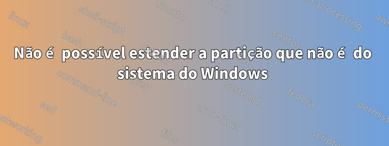 Não é possível estender a partição que não é do sistema do Windows